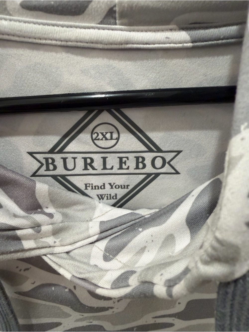 BURLEBO Men’s White Camo performance hoodie - Picture 3 of 3
